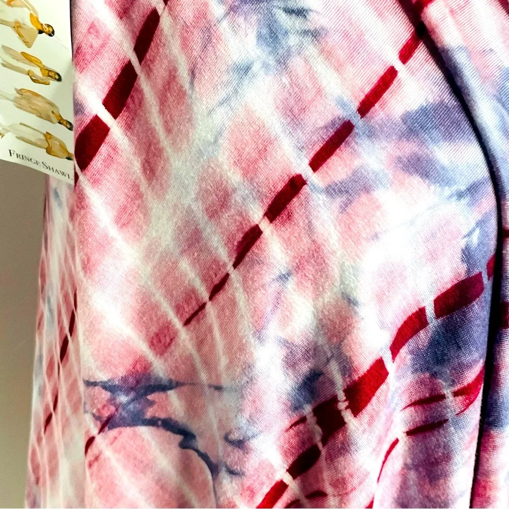 Shawl Dawls Boho tie dye fringe convertible hippie shawl scarf NWT One Size